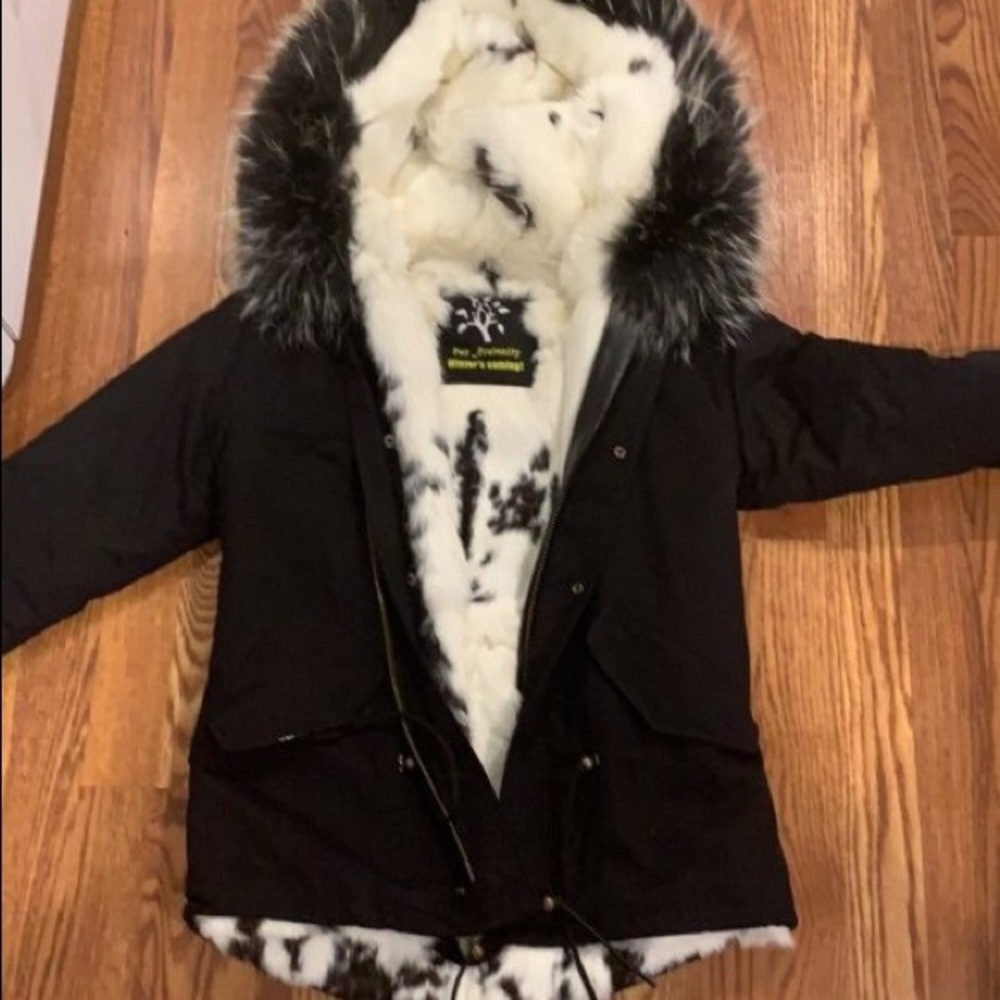 REAL RABBIT FUR WINTER JACKET!!!